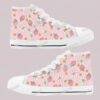 strawberry kids shoes pink strawberry white daisy pattern high top canvas sneakers