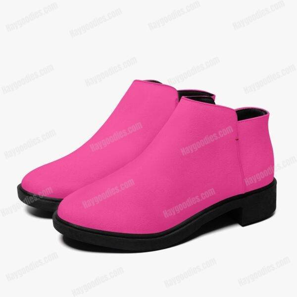 15aa945dc00d45e58c54db8c65533257.jpg Custom Colour Hot Pink Suede Zipper Ankle Boots