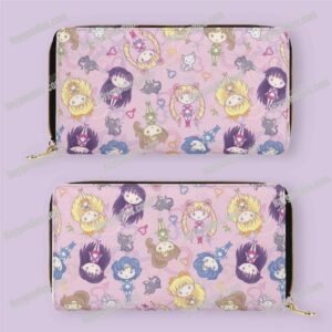 Cute Sailor Moon and Friends PU Zipper Purse