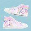 cute unicorn kids high top canvas shoes EVA padded insoles lace-up closure