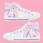 unicorn kids shoes magical high top canvas sneakers white sole