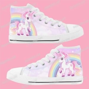 cute unicorn kids high top canvas shoes unicorn kids shoes magical high top canvas sneakers white sole