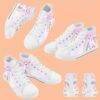 cute unicorn kids high top canvas shoes EVA padded insoles lace-up closure