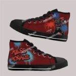 Miles Morales kids shoes red Spider-Man high top canvas sneakers white black sole