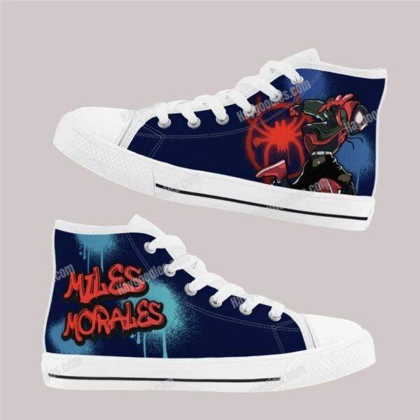 1719639488-1-3w3g3bvzca.jpg Miles Morales Spider-Man Kids High Top Canvas Shoes-Navy