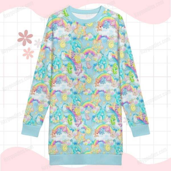 19-1-1.jpg Care Bears Pattern Sweatshirt Dress-XS To 9XL
