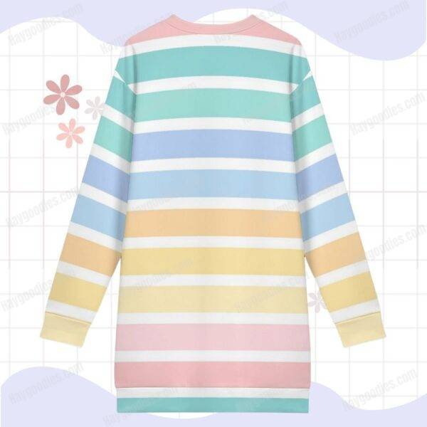 Pastel Stripes Sweatshirt Dress-XS To 9XL