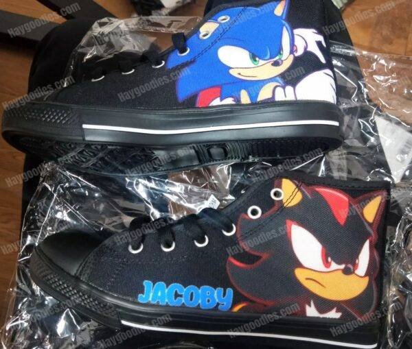 Customisable Kids High-Top Canvas Shoes – Black | EU 28–34 (UK 10–2)