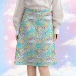 Care Bears skirt high waisted knee length all-over print