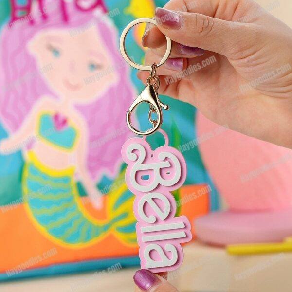 Personalised Name Tag Charm Keychain