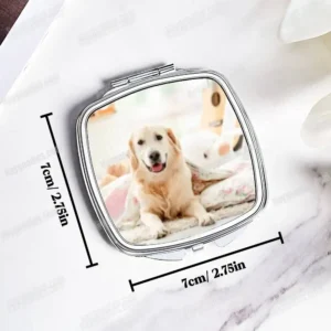 personalized square compact mirror custom photo metal