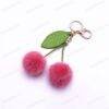 Cute Fruit Cherry Fur Ball Keychain