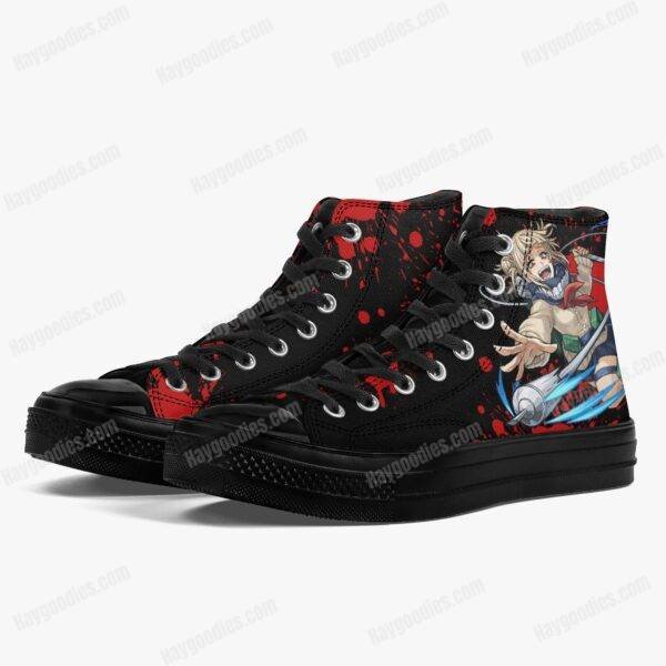 Custom Made Toga Himiko Unisex High Top Canvas Shoes – Black – Men and Women Sizes