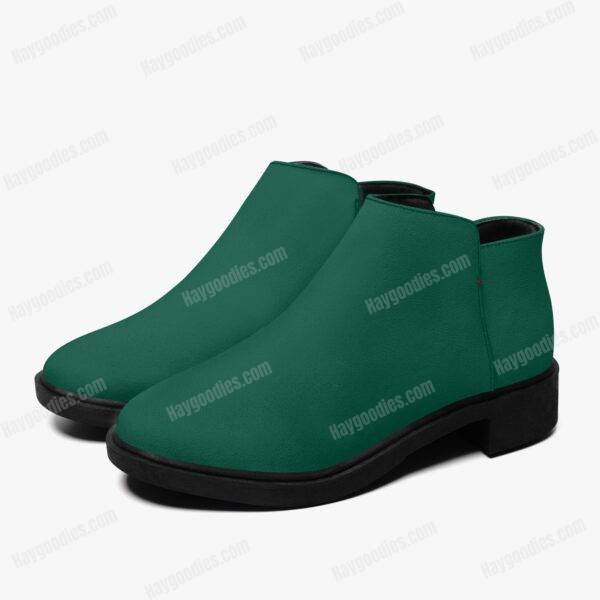 5d0466e2d4de4b36af060439f7a8be81-1.jpg Custom Colour Dark Green Suede Zipper Ankle Boots