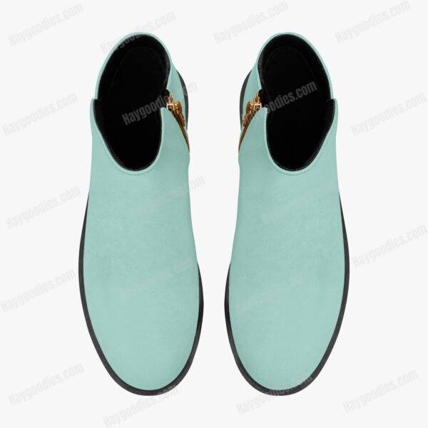 5eabd1911de54b46be8f70d97346958e.jpg Custom Coloured Pastel Mint Green Suede Zipper Ankle Boots