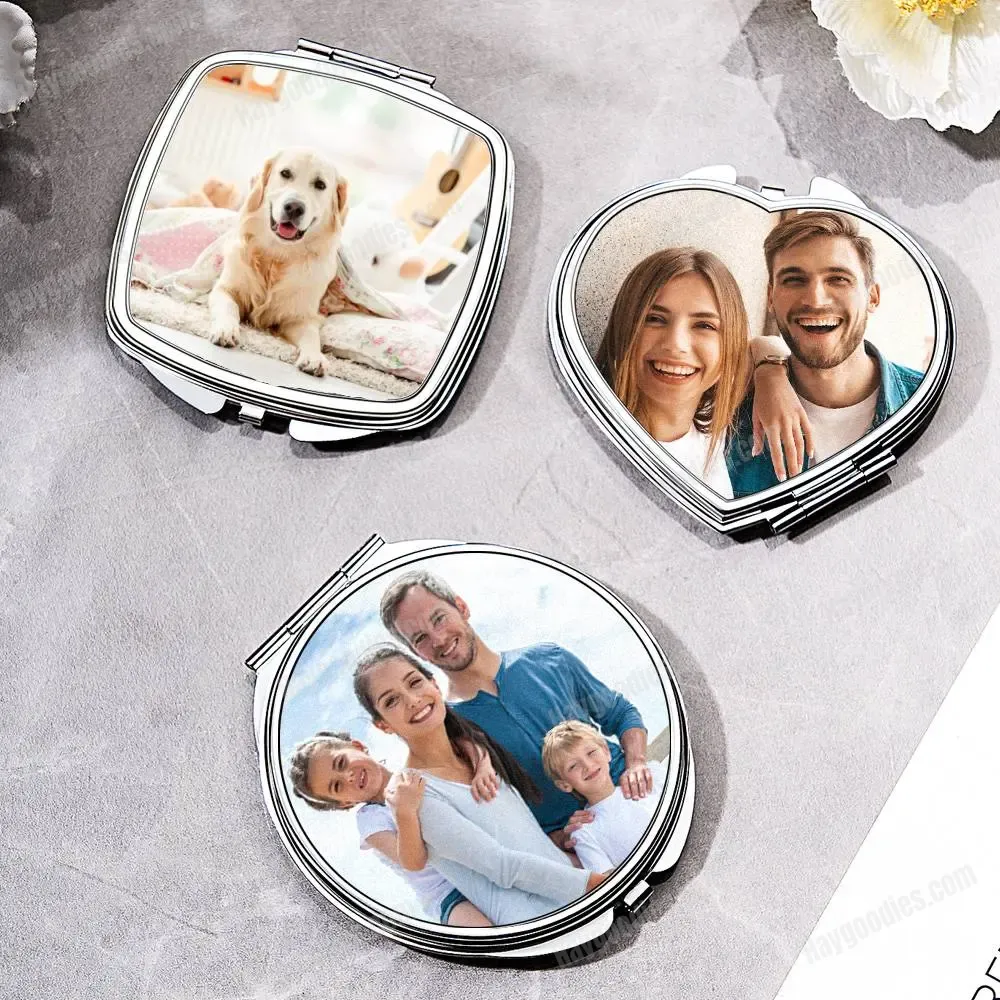 Custom Circle Compact Mirror | Personalised Compact Mirror | Design Your Own