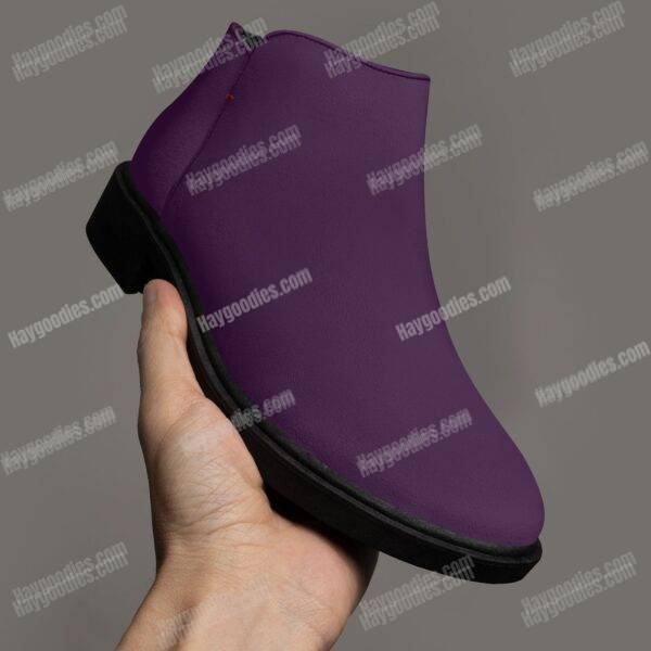 708a3a0976db48cab2cd9febcdba13e5.jpg Custom Colour Deep Purple Suede Zipper Ankle Boots