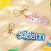 Personalised Name Tag Charm Keychain