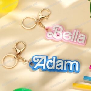 Personalised Name Tag Charm Keychain