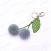 Cute Fruit Cherry Fur Ball Keychain