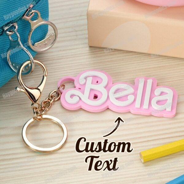 Personalised Name Tag Charm Keychain