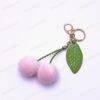Cute Fruit Cherry Fur Ball Keychain