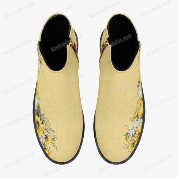 8b6cfc80d19347dbb331560ddb80fe8a.jpg Custom Made Daisies Suede Ankle Zipper Boots