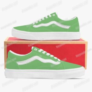 Custom Colour Green Unisex Low Top Canvas Sneakers-Men and Women Sizes