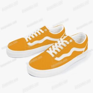 Custom Colour Orange Unisex Low Top Canvas Sneakers