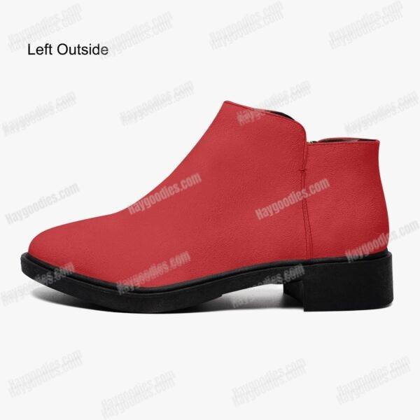 b071e370f7794992b0b253a606824590.jpg Custom Coloured Red Suede Zipper Ankle Boots