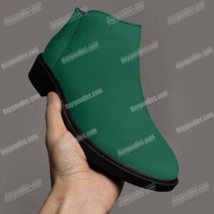 Custom Colour Dark Green Suede Zipper Ankle Boots