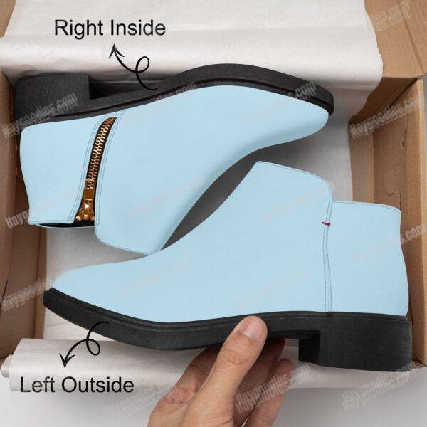 b51dcdc3f6b7477b916f7f9b29f99b1c.jpg Custom Coloured Pastel Blue Suede Zipper Ankle Boots