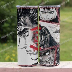 Berserk 20 oz Skinny Tumbler – Double-Walled Stainless Steel with Straw