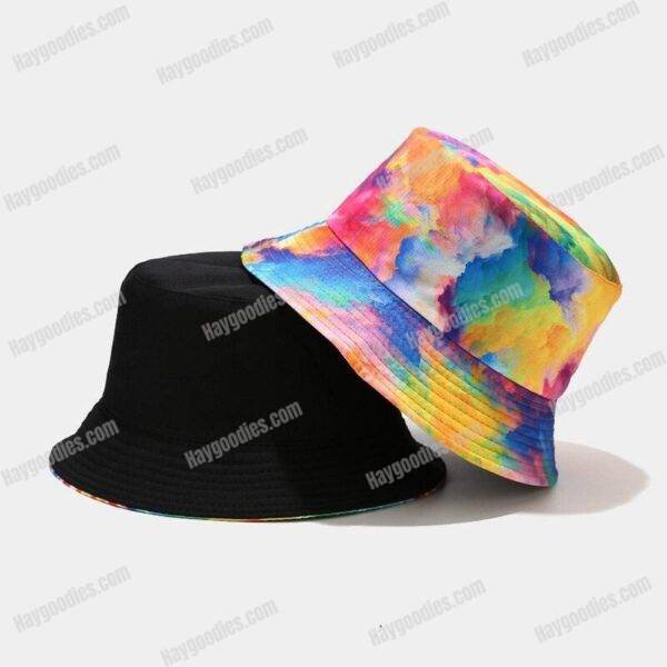 bh1.jpg Multicolor Tie-dye Reversible Bucket Hat