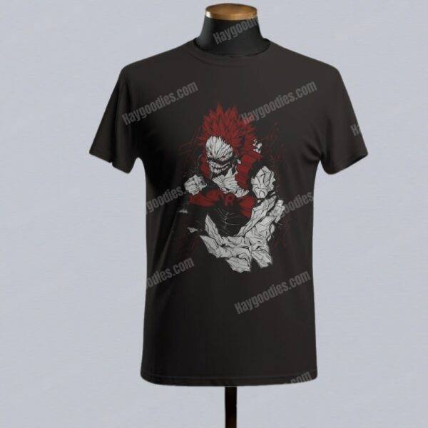 Kirishima Eijiro-Red Riot Unisex Black T-Shirts-Kids and Adult Sizes to 5XL-Various Designs