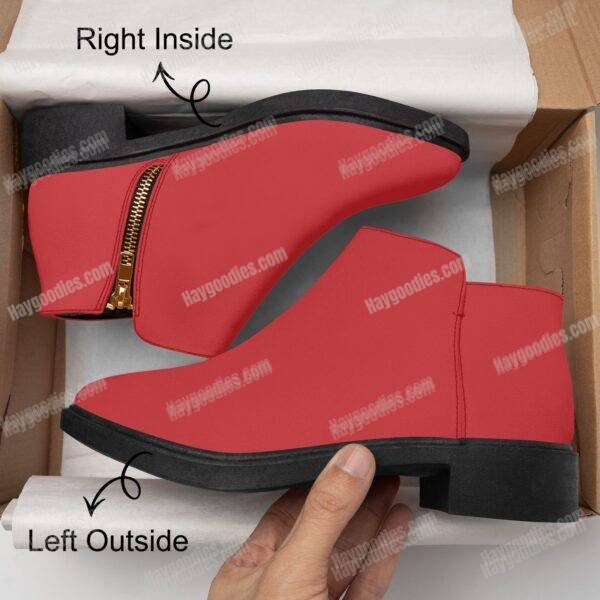 c1eba5903a36453abe20ee41e6082043.jpg Custom Coloured Red Suede Zipper Ankle Boots