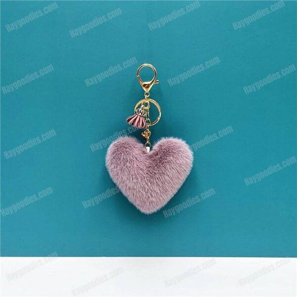 c515e6c3fe39674ef9f4691af6e37558.jpg Plush Fur Heart Shaped Keychain – Various Colours