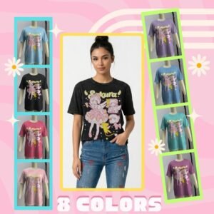 cardcaptorsakura-8 Colors Cardcaptor Sakura t-shirt magical girl graphic Sakura Kero-chan unisex tee