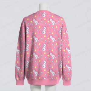 Retro Pony Knit Cardigan – Dark Pink, Cosy & Size-Inclusive S–7XL