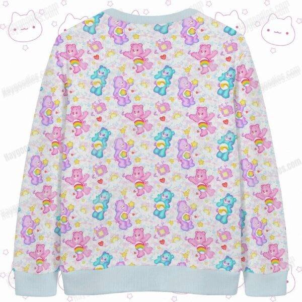 carebears-blue-cardigan-bk.jpg Care Bears Pattern Knit Cardigan-S to 7XL-Pastel Blue