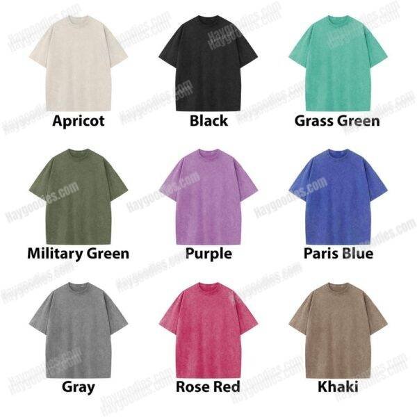 custom mineral wash t-shirt oversized vintage unisex tee 9 colours