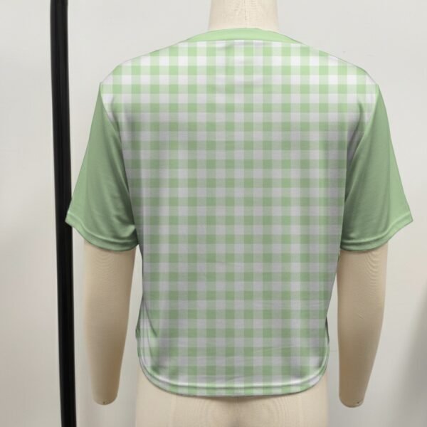 cute frog crop top green gingham pattern back