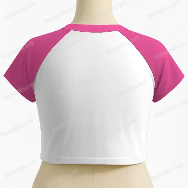 Bimbo Hot Pink and White Crop Top – UK 8-26