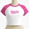 Bimbo Hot Pink and White Crop Top – UK 8-26