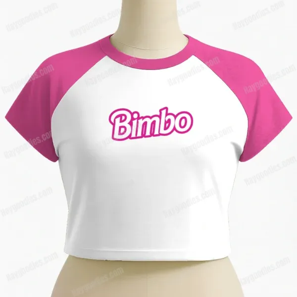 Bimbo Hot Pink and White Crop Top – UK 8-26