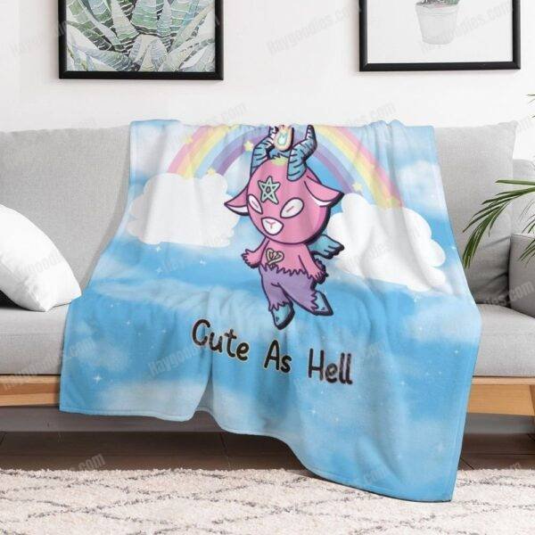 cuteashell3.jpg Cute As Hell Baphomet Fleece Blanket-Various Sizes