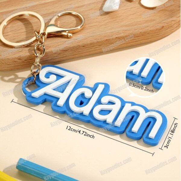 Personalised Name Tag Charm Keychain