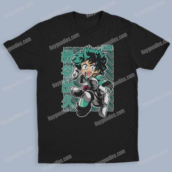 deku-1-1.jpg Midoriya Izuku Unisex Black T-Shirts-Kids and Adult Sizes to 5XL-Various Designs
