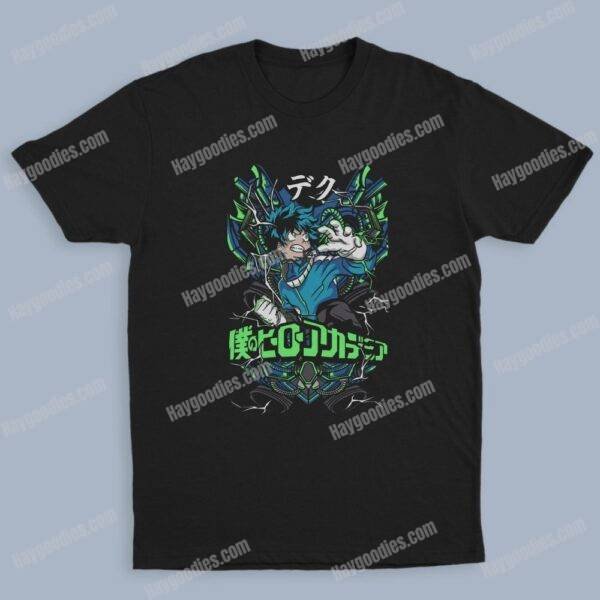 deku-2-1.jpg Midoriya Izuku Unisex Black T-Shirts-Kids and Adult Sizes to 5XL-Various Designs