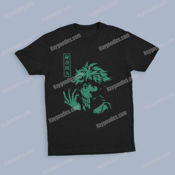 deku-4.jpg Midoriya Izuku Unisex Black T-Shirts-Kids and Adult Sizes to 5XL-Various Designs